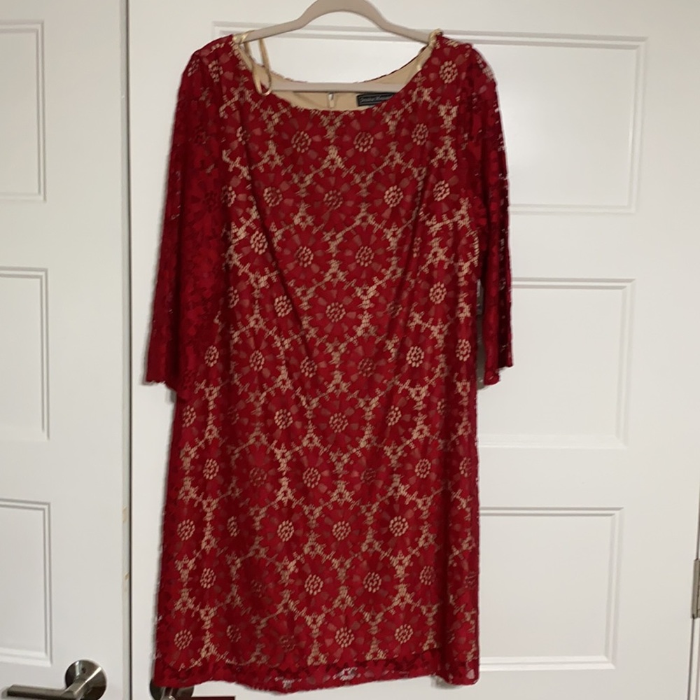NWT Red Lace Jessica Howard Dress - Size 18